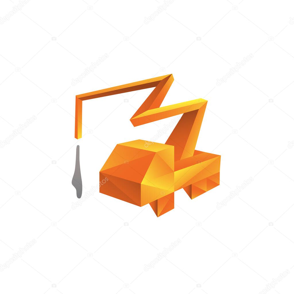 Low Poly Concrete pump truck logo