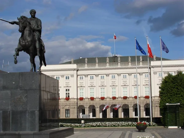 Warsaw Monument Prince Joseph Poniatowski Front Presidential Palace Poland — Stock Photo, Image