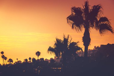 Güney Los Angeles Pasifik kıyısında günbatımı