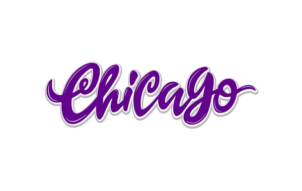 Vector Chicago Hand Lettering Illinois Vektor Hand Castom Kalligrafi För — Stock vektor