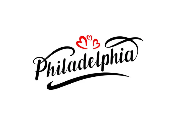 Hälsningar Från Philadelphia Usa Gratulationskort Med Typografi Bokstäver Design Handritad — Stock vektor