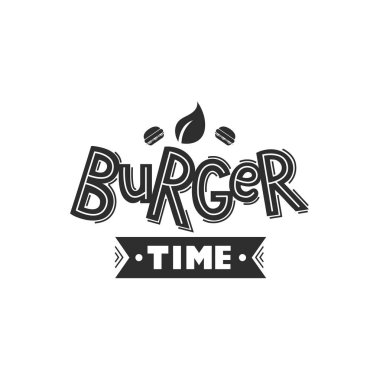 Sebzeli Burger yazı logo. Gösterim amacıyla fastfood Cafe menü, afiş, poster. Vektör. EPS 10