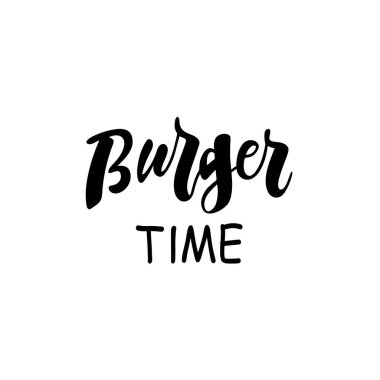 Burger Zaman Yazı logosu. İllüstrasyon fastfood cafe menü, afiş, poster için. Vektör. eps 10