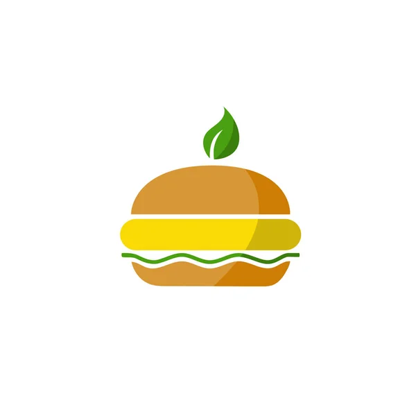 Flat Veggie Burgers Illustration Fastfood Cafe Menu Banner Poster Vector — Stock Vector