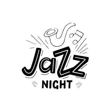 Jazz yazı logosu Vektör İllüstrasyon