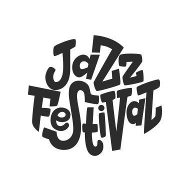 Caz festivali yazı logosu. Vektör çizimi
