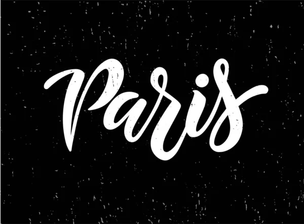 Pariser Schriftzug Auf Schwarzem Hintergrund Mit Textur Vektorillustration — Stockvektor