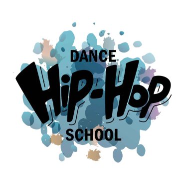 El yazısı kelime hip hop. Suluboya arka plan üzerinde elle çizilmiş harfler. Afiş, afiş, bilet için tasarım için öğe. Vektör illüstrasyon. - Vektör