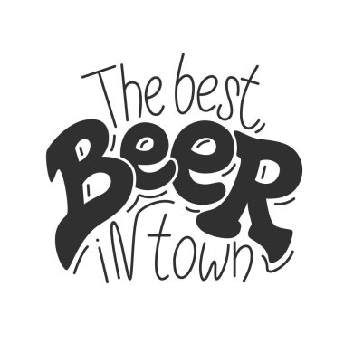 Zanaat bira logosu için Handdrawin yazı. Vintage illüstrasyon. Pub menü, bira festivali veya bira posteri duyuru için harika. Vektör bira posteri.