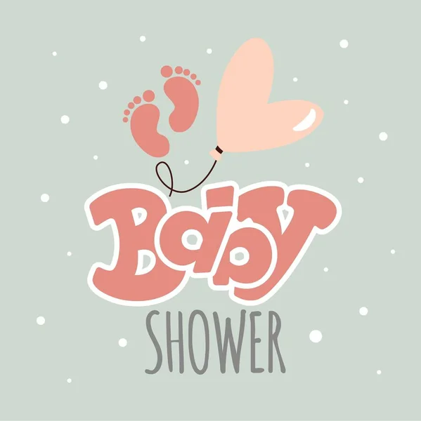 Plantilla Invitación Baby Shower Con Letras Mano Vector — Archivo Imágenes Vectoriales