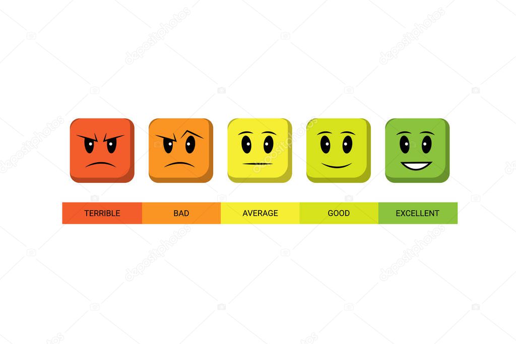 User feedback emotion infographic vector illustration isolated on white background