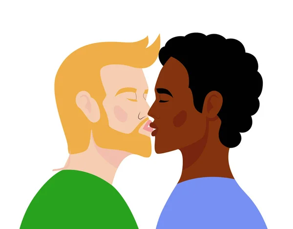 Pareja Homosexual Está Besando Concepto Amor Libre Relaciones Amor Romance — Archivo Imágenes Vectoriales