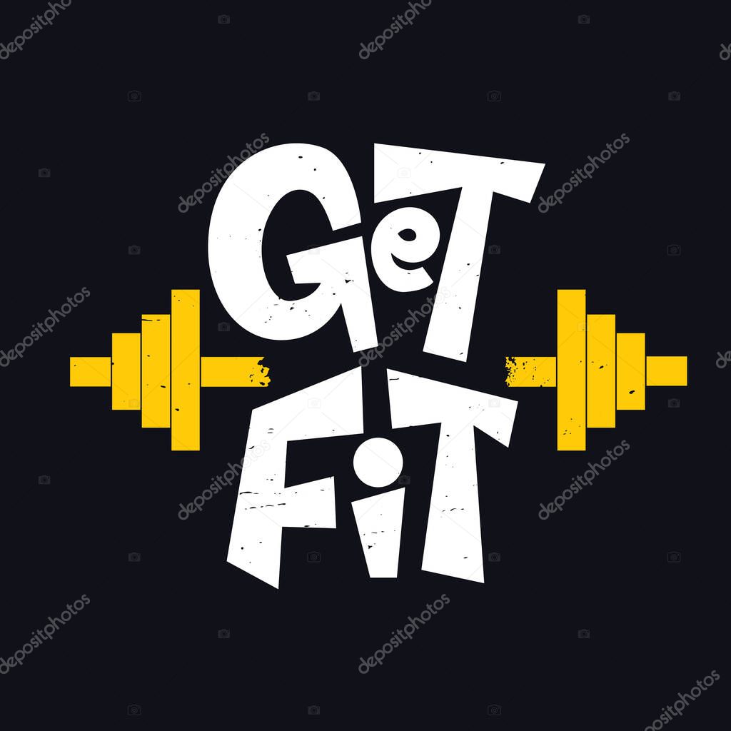Inspiring Workout and Fitness Gym Motivation Quote Illustration Sign