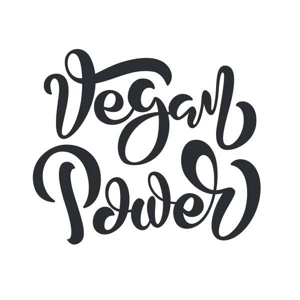 Vegan poder lettering caligrafia frase — Vetor de Stock