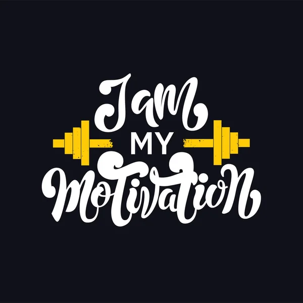 Ich Bin Meine Motivation Inspirierendes Workout Und Fitness Gym Motivation — Stockvektor