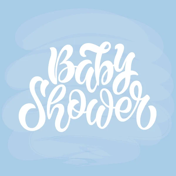 Baby Shower Invitation Template Hand Lettering Vector — Stock Vector