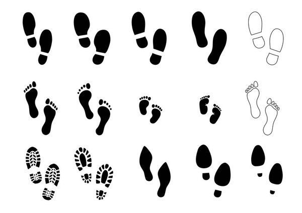 Footprints human shoes shoe sole funny feet footsteps paws people funny fun follow child baby foot vector hiking icon steps sign forbidden Two Bare foot Walks Walking Stampen run fast speedy footmark