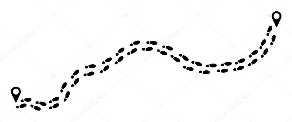 tracking track footprints human shoes shoe sole funny feet footsteps route people silhouette follow vector hiking icon steps sign foot Walks Walking wallpaper banner Trekking footmark fun navigation 