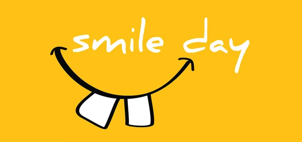 Happy World Smile Day Smiling National Big Happiness Zabawne Myśli — Wektor stockowy