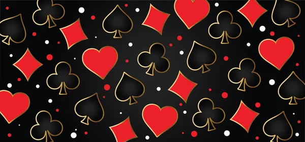 カードゲームのスペードクイーンキングハートエースポーカープレーヤーカードゲームシンボルスペードジャックオンラインパターンベクトルブリッジアイコン面白いギャンブルプレイスーツブラックブラックジャックカジノクラブゲームプレイスーツ — ストックベクタ
