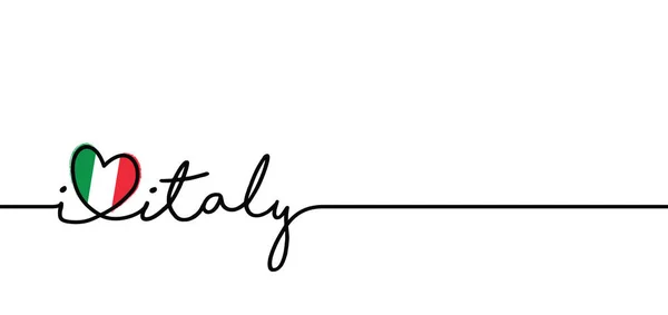 Slogan Amo Italia Con Bandiera Italia Amore Mese Cuore Felice — Vettoriale Stock