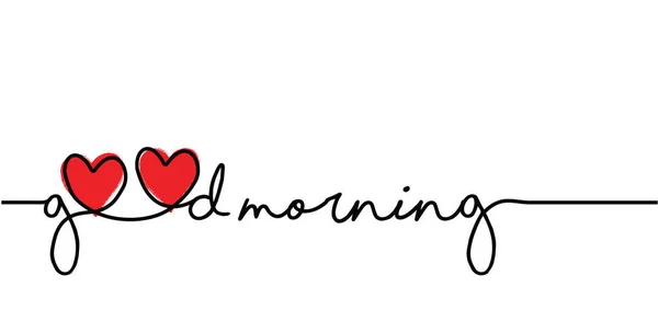 Лозунг Доброе Утро Любовью Сердце Векторный Дизайн Момент Вдохновения Ручное — стоковый вектор