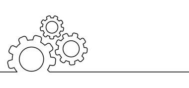 Çarklı beyin. Büyük fikirler düşün. Vites mekanizması ayarları şablon pankartı. Komik vektör dişli işaretleri. Çarklı strateji takım çalışması konsepti simgeleri. Vitesler devrede. Çark piktogramı. Çizgi deseni.