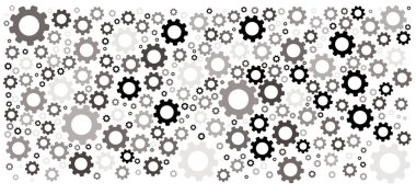 Çarklı beyin. Büyük fikirler düşün. Vites mekanizması ayarları şablon pankartı. Komik vektör dişli işaretleri. Çarklı strateji takım çalışması konsepti simgeleri. Vitesler devrede. Çark resimleri. Banner..