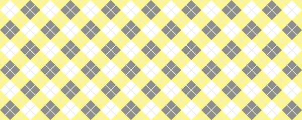 Jaune Style Écossais Argyle Modèle Diamant Motif Argyle Rétro Texture — Image vectorielle