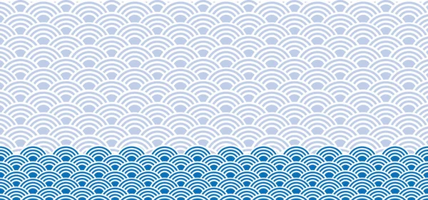 Sashiko dalgası. Japon dalgalı desenli Asya tarzı Japonya 'nın kusursuz arka plan süslemesi okyanus dalgaları konsepti Mutlu yıllar Vector dairesi doğu kumaşı Seigaiha sembolü Seigainami. Kırmızı