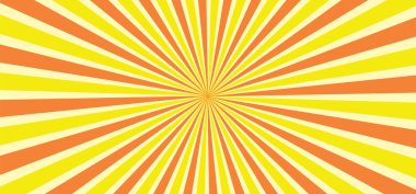 Sarı. Yıldız patlaması stili, geçmişe dönük pop sanatında şeritleri şekillendirir. 80 'lerin arka planında komik vektör çizgi çizgi çizgisi Geometrik dikişsiz desen elementleri. Gün ışığı çizgi çizgi çizgi çizgisi ışınları Güneş günışığını patlatır.