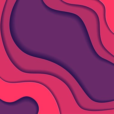 Renkli kağıt dalgalar, Soyut, geometrik arka plan doku katmanları pembe tonlarında derinliği ve mor. Kağıdı tarzı kesin. Kırpma maskesi. 