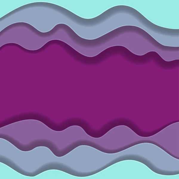 Farbige Papierwellen Abstrakte Geometrische Texturschichten Hintergrund Blau Und Violetttönen Papierschnitt — Stockfoto