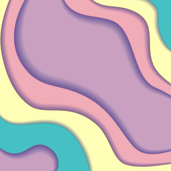 Farbige Papierwellen Abstrakte Geometrische Texturschichten Mit Tiefgang Violett Gelb Und — Stockfoto