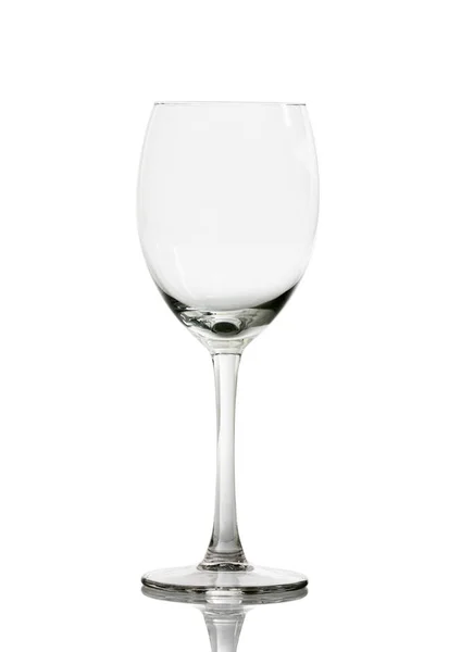 Leeg Wijnglas Geïsoleerd Witte Achtergrond — Stockfoto