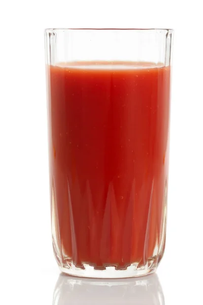 Vaso Jugo Tomate Fresco Aislado Sobre Fondo Blanco —  Fotos de Stock