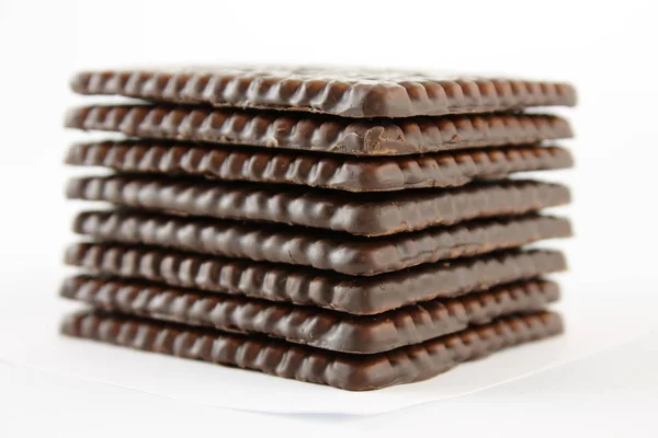 Choklad Cookies Isolerad Vit Bakgrund — Stockfoto