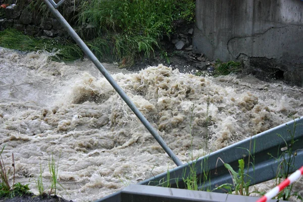 Krynica Zdroj Poland June Flood Effects Road Destroyed Flood June — Stock Photo, Image