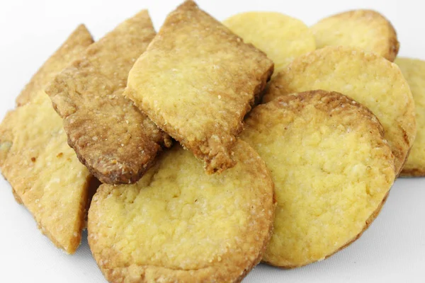 Galletas Caseras Aisladas Sobre Fondo Blanco — Foto de Stock