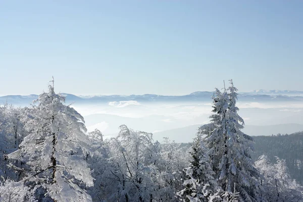 Schneebedeckte Berglandschaft Mit Blauem Himmel — Stockfoto