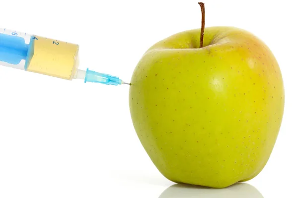 Intag Saft Från Grönt Äpple Spruta Vit Bakgrund — Stockfoto