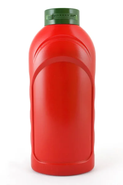 Piros Ketchup Üveg Izolált Fehér Háttér — Stock Fotó