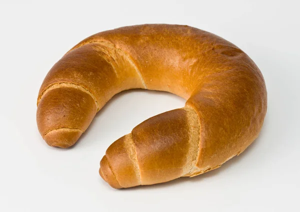 Frisch Gebackener Bagel Isoliert Auf Weißem Hintergrund — Stockfoto