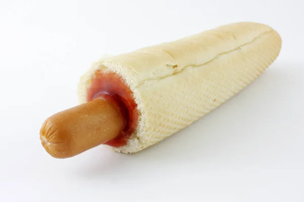 Französisch Hot Dog Isoliert Auf Weißem Hintergrund — Stockfoto