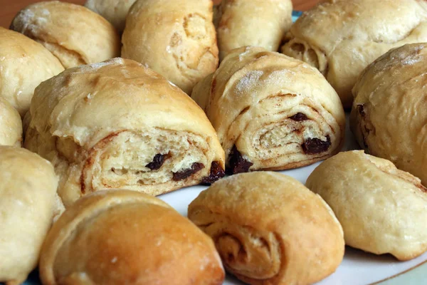 Frisch Gebackene Hausgemachte Brötchen Nahaufnahme — Stockfoto