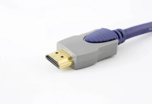 Hdmi Connector Wire White Background — Stock Photo, Image