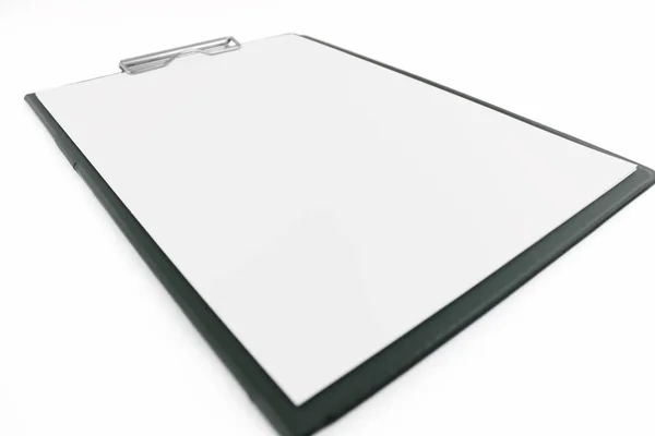 Clipboard Empty Paper Sheet White Background — Stock Photo, Image