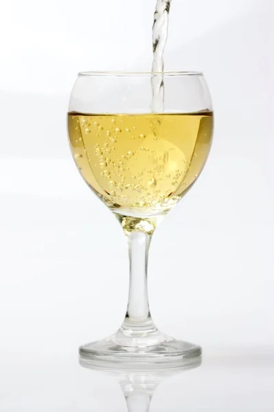 Wine Pouring Glass White Background — Stock Photo, Image