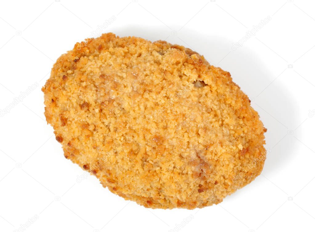 fried chicken cutlet isolated on white background