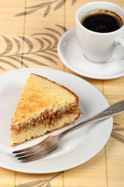 Portion Pie Coffee Cup Served Table — Stock Photo, Image